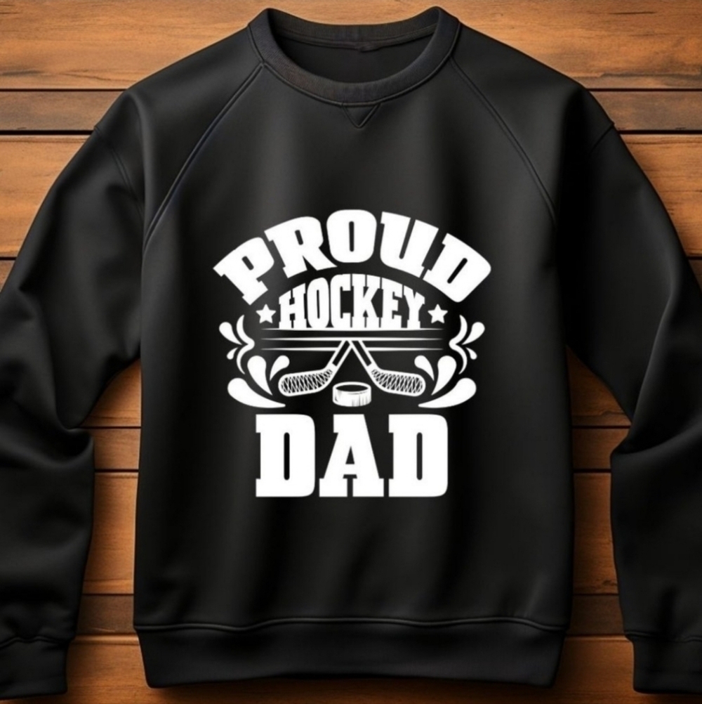 Proud Hockey Dad Custom Sweatshirt Sweater Handcrafted